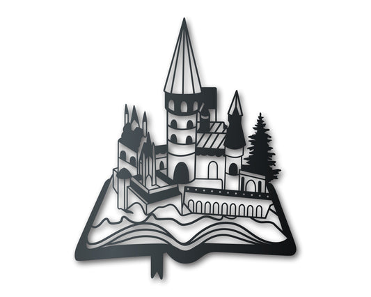 Metal Storybook Castle Wall Art | Indoor Outdoor | Up to 36" | Over 20 Color Options