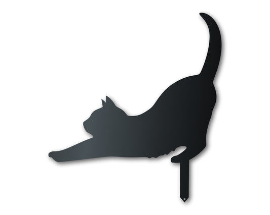 Metal Stretching Cat Garden Stake | Up to 24" | Over 20 Color Options