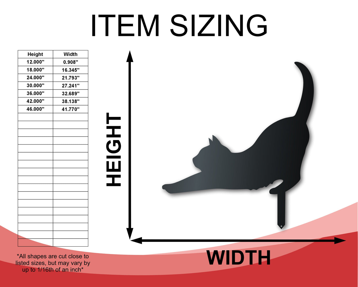 Metal Stretching Cat Garden Stake | Up to 24" | Over 20 Color Options