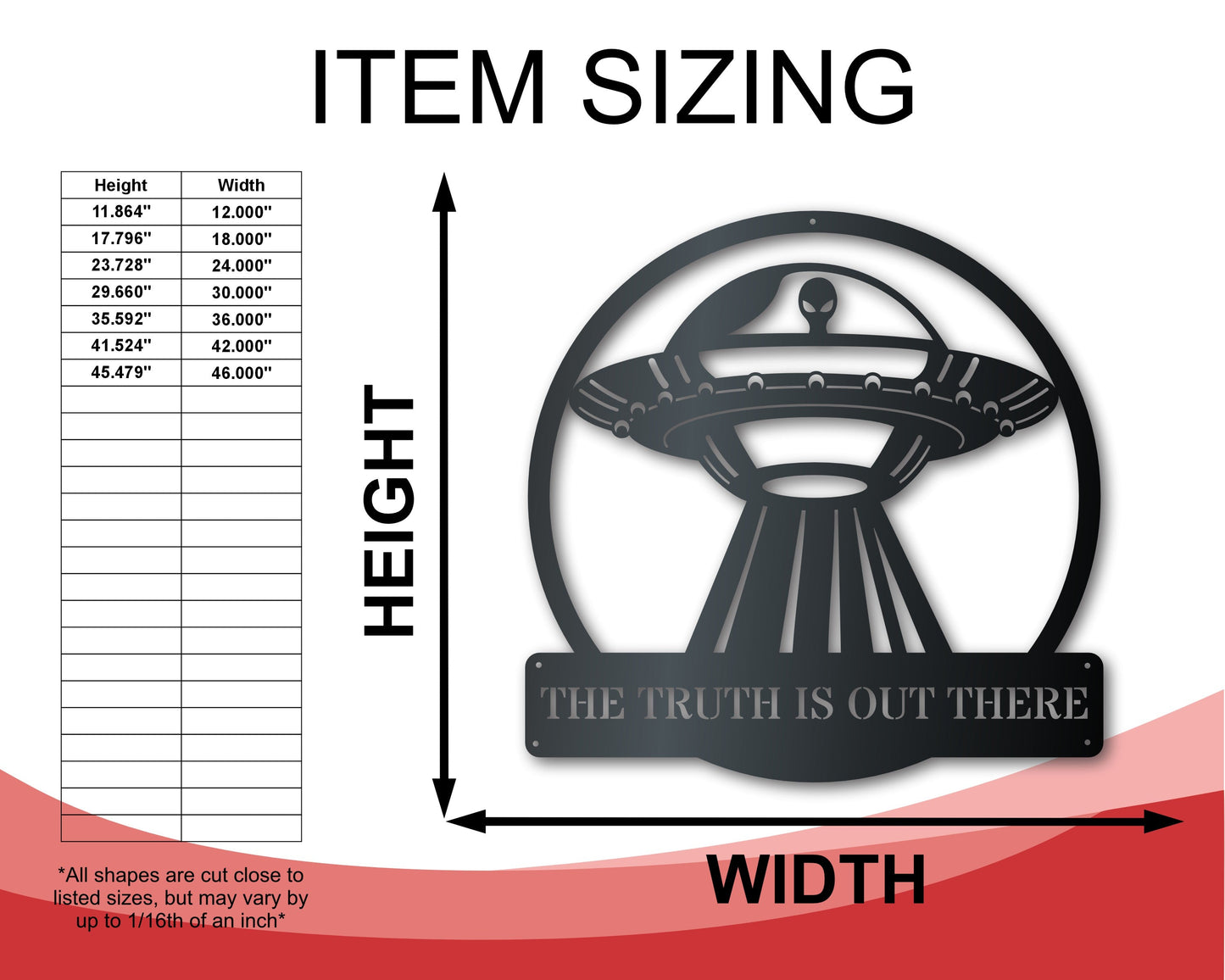 Custom Metal Alien Abduction UFO Wall Art | Halloween | Indoor Outdoor | Up to 36" | Over 20 Color Options