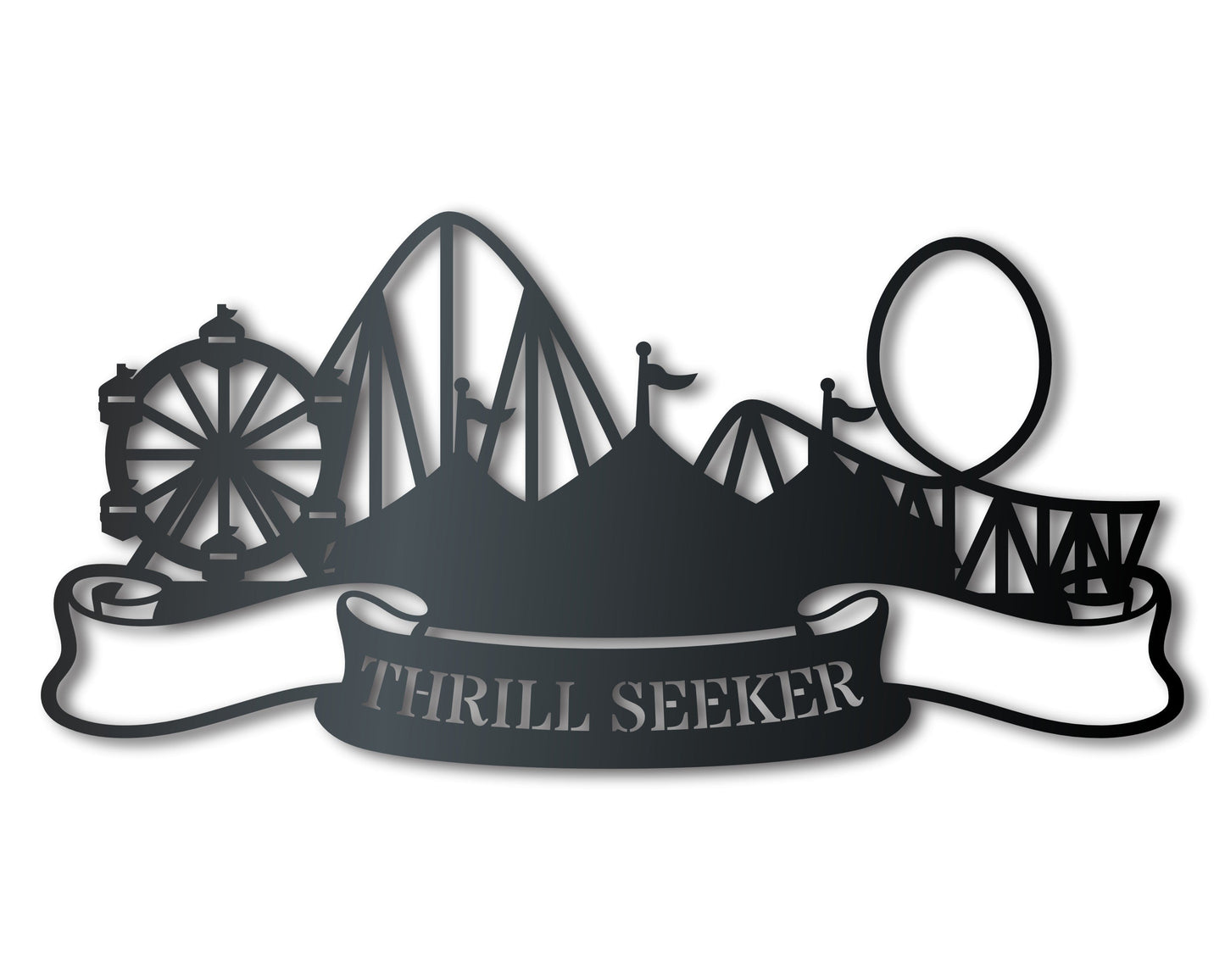 Custom Metal Amusement Park Wall Art | Indoor Outdoor | Up to 46" | Over 20 Color Options