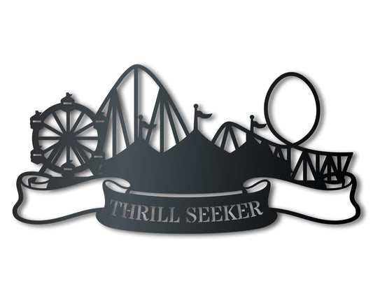 Custom Metal Amusement Park Wall Art | Indoor Outdoor | Up to 46" | Over 20 Color Options