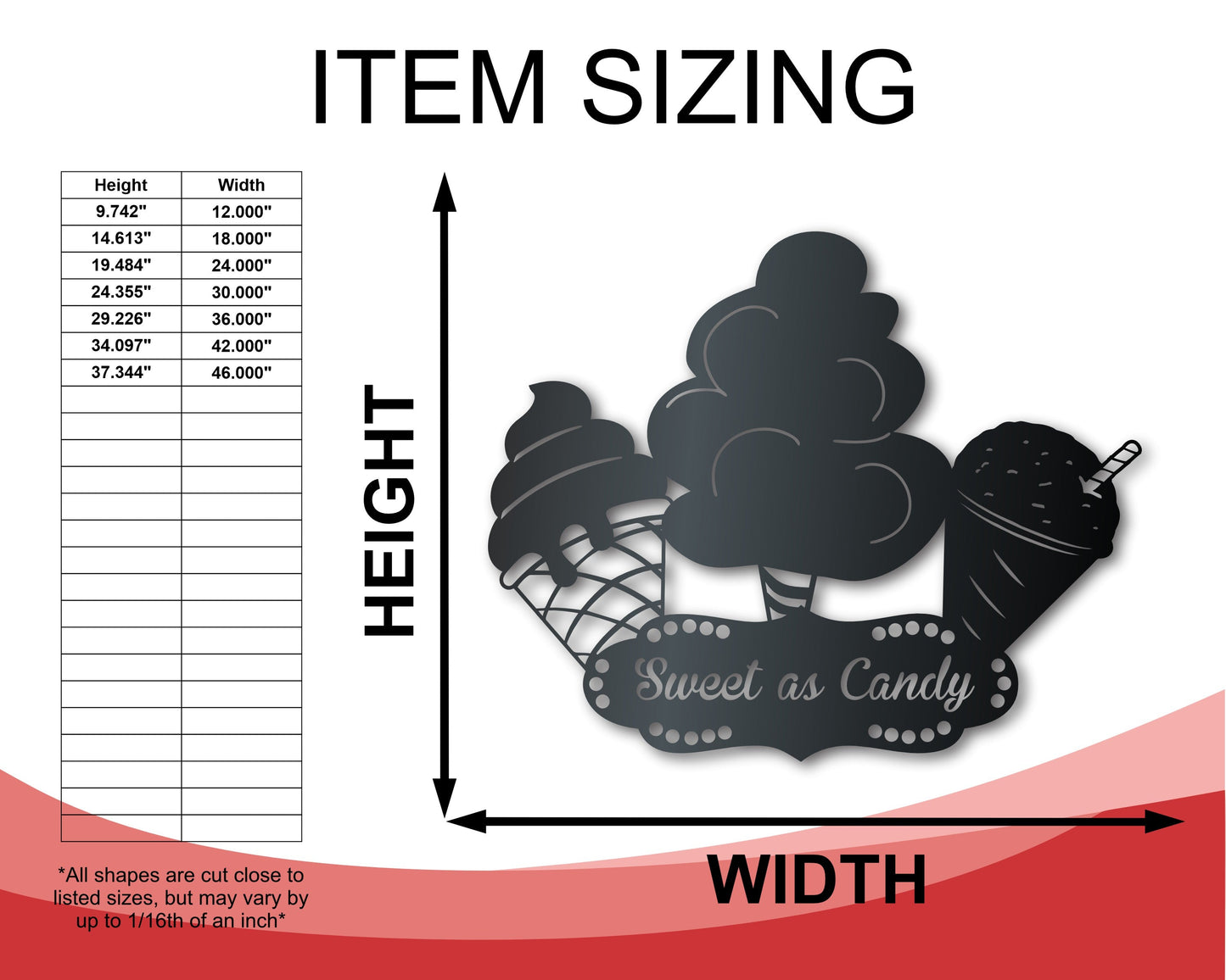 Custom Metal Candy Carnival Wall Art | Indoor Outdoor | Up to 46" | Over 20 Color Options