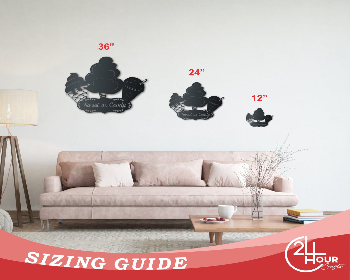 Custom Metal Candy Carnival Wall Art | Indoor Outdoor | Up to 46" | Over 20 Color Options