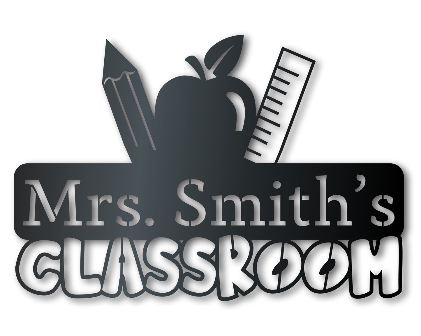 Metal Teacher's Classrom Wall Art | School Teacher Metal Sign | Indoor Outdoor | Up to 46" | Over 20 Color Options