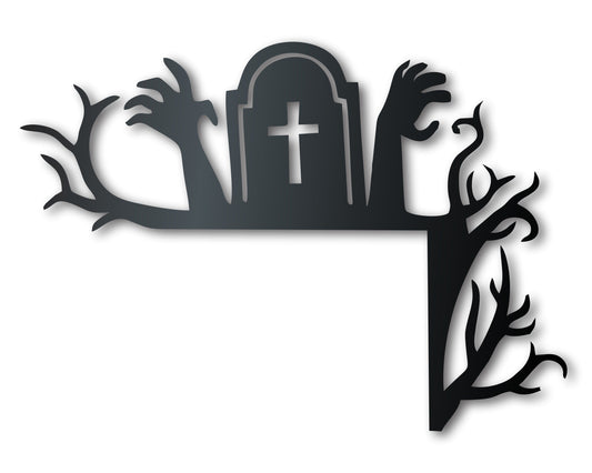 Metal Zombie Corner Wall Art | Indoor Outdoor | Up to 46" | Over 20 Color Options