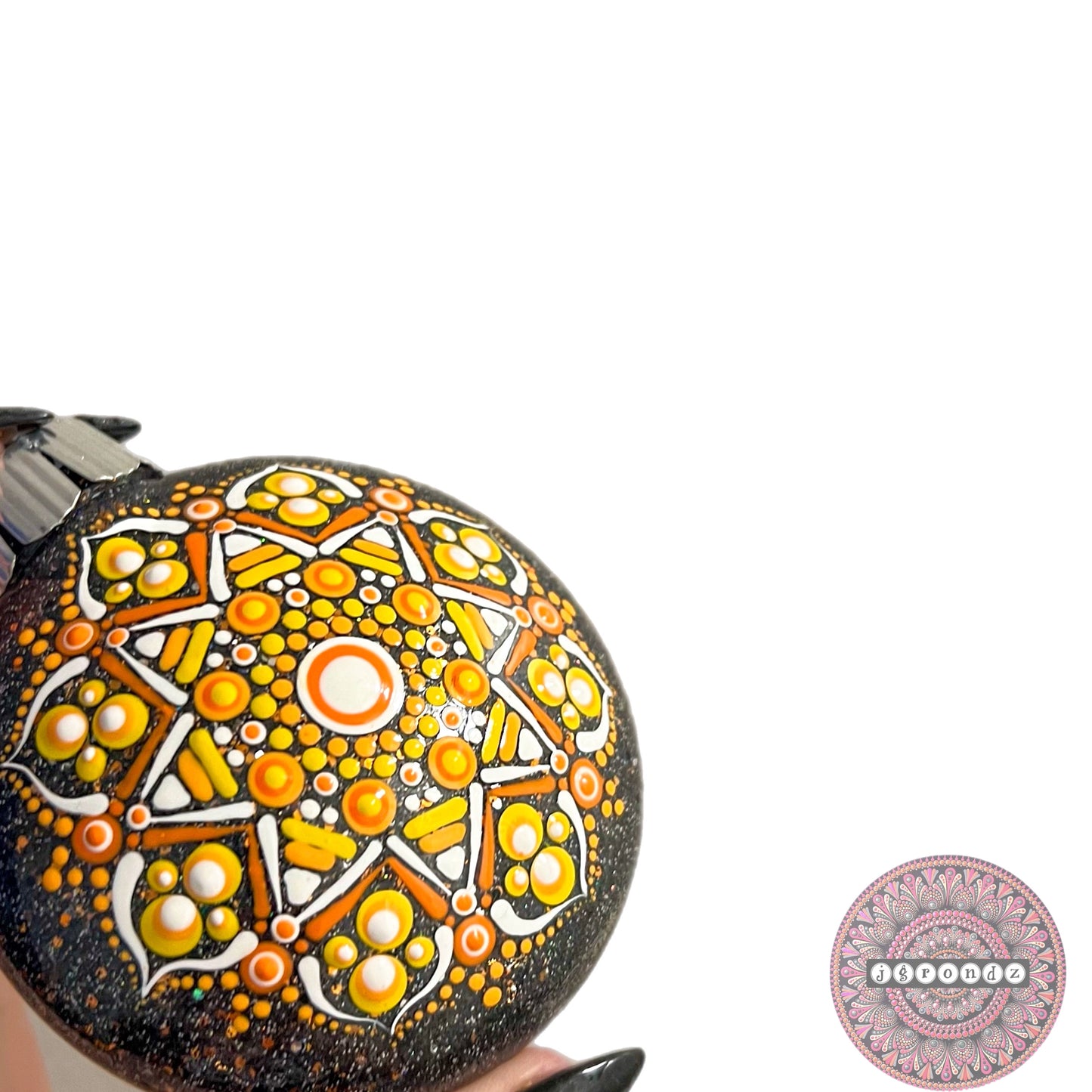 3” Halloween Mandala Glitter Ornament