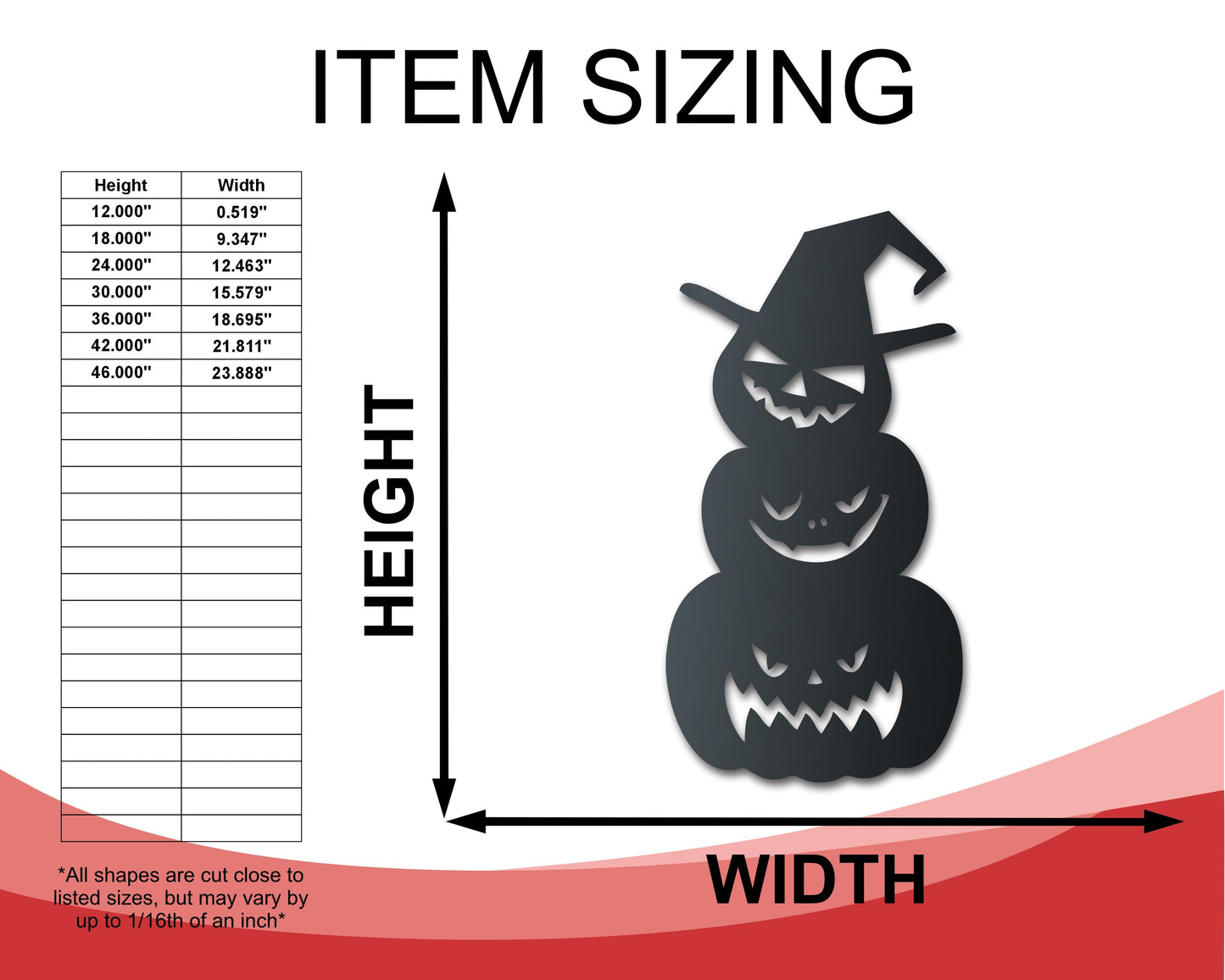 Metal Scary Pumpkin Stack Wall Art | Halloween | Indoor Outdoor | Up to 36" | Over 20 Color Options