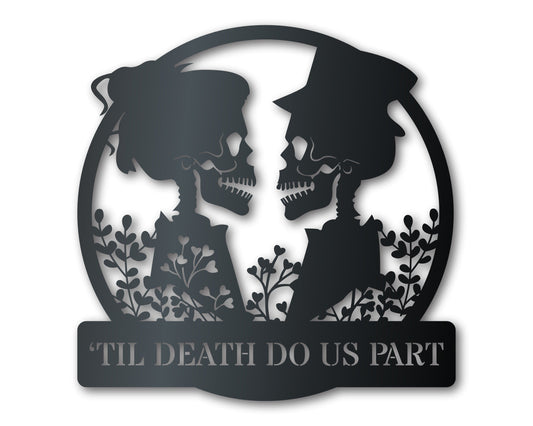 Custom Metal Skeletal Love Wall Art | Halloween | Wedding | Indoor Outdoor | Up to 36" | Over 20 Color Options