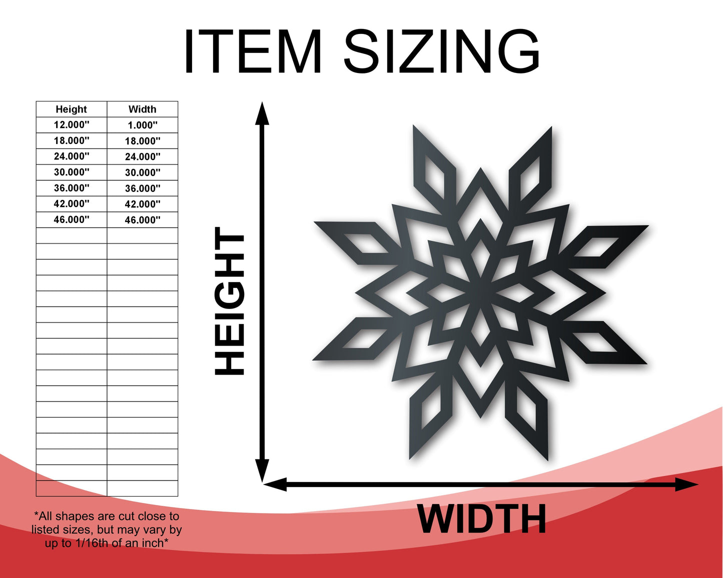 Metal Snowflake | Winter | Indoor Outdoor | Up to 36" | Over 20 Color Options