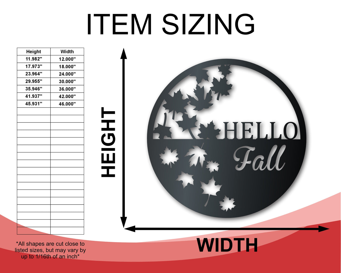 Custom Metal Autumn Leaves Wall Art | Indoor Outdoor | Up to 36" | Over 20 Color Options