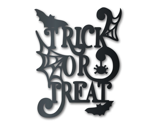 Metal Trick or Treat Wall Art | Halloween | Indoor Outdoor | Up to 36" | Over 20 Color Options