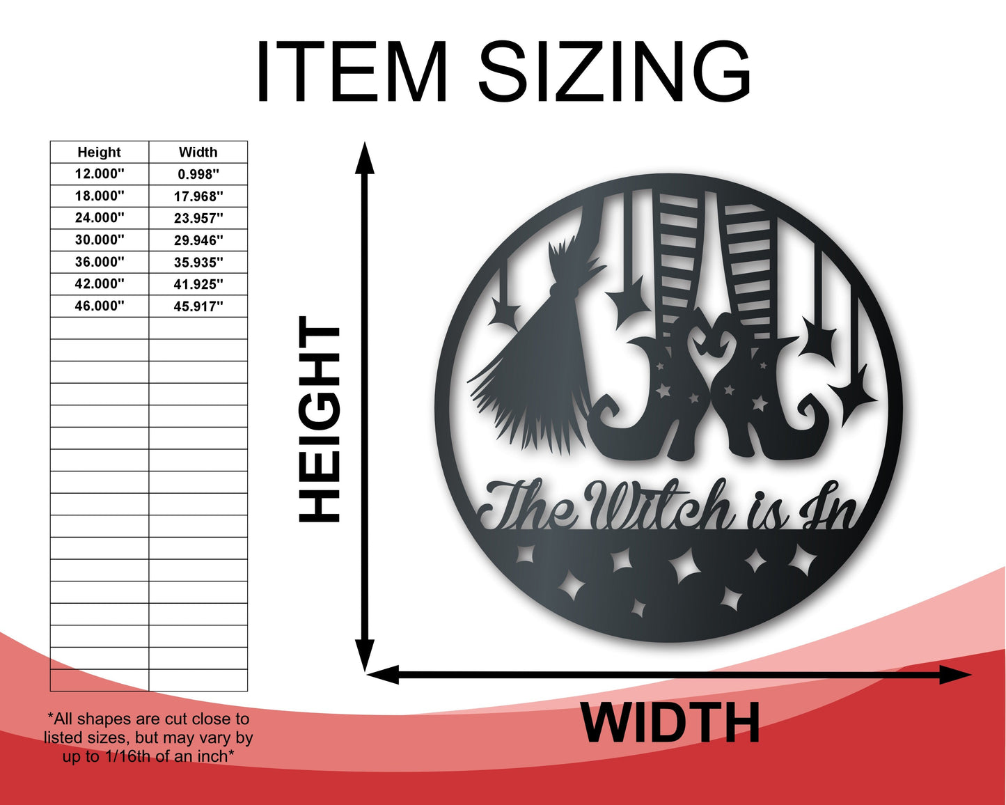 Custom Metal Witch Feet and Broom Wall Art | Halloween | Indoor Outdoor | Up to 36" | Over 20 Color Options