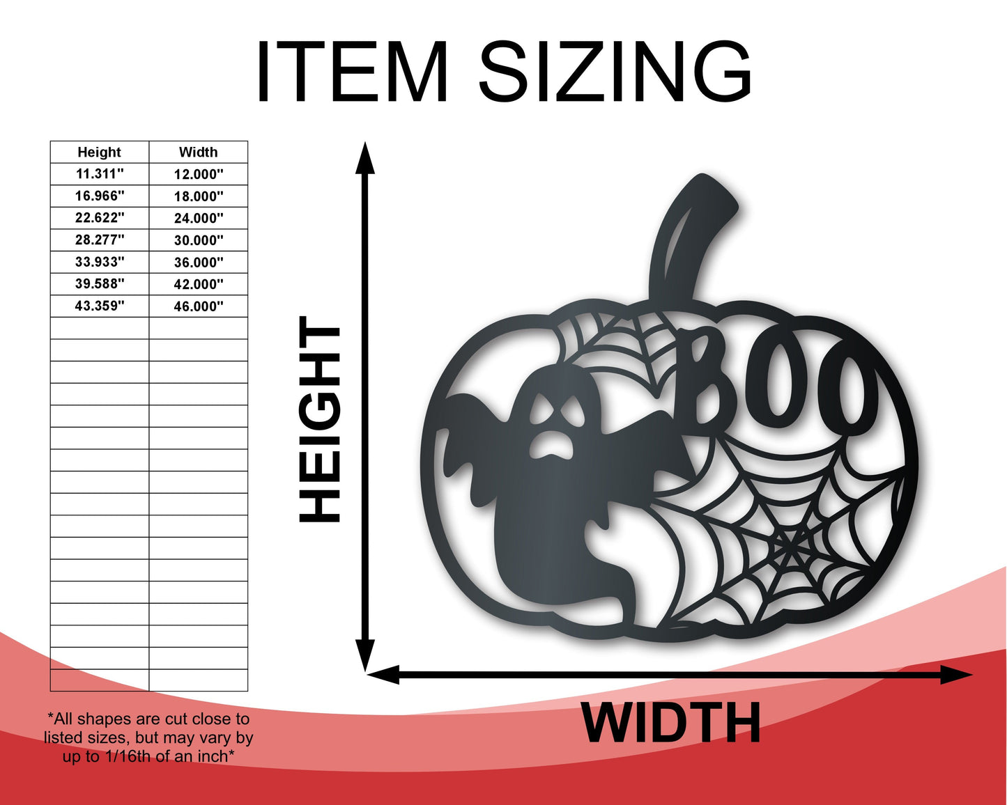 Metal Pumpkin BOO Wall Art | Halloween | Indoor Outdoor | Up to 36" | Over 20 Color Options