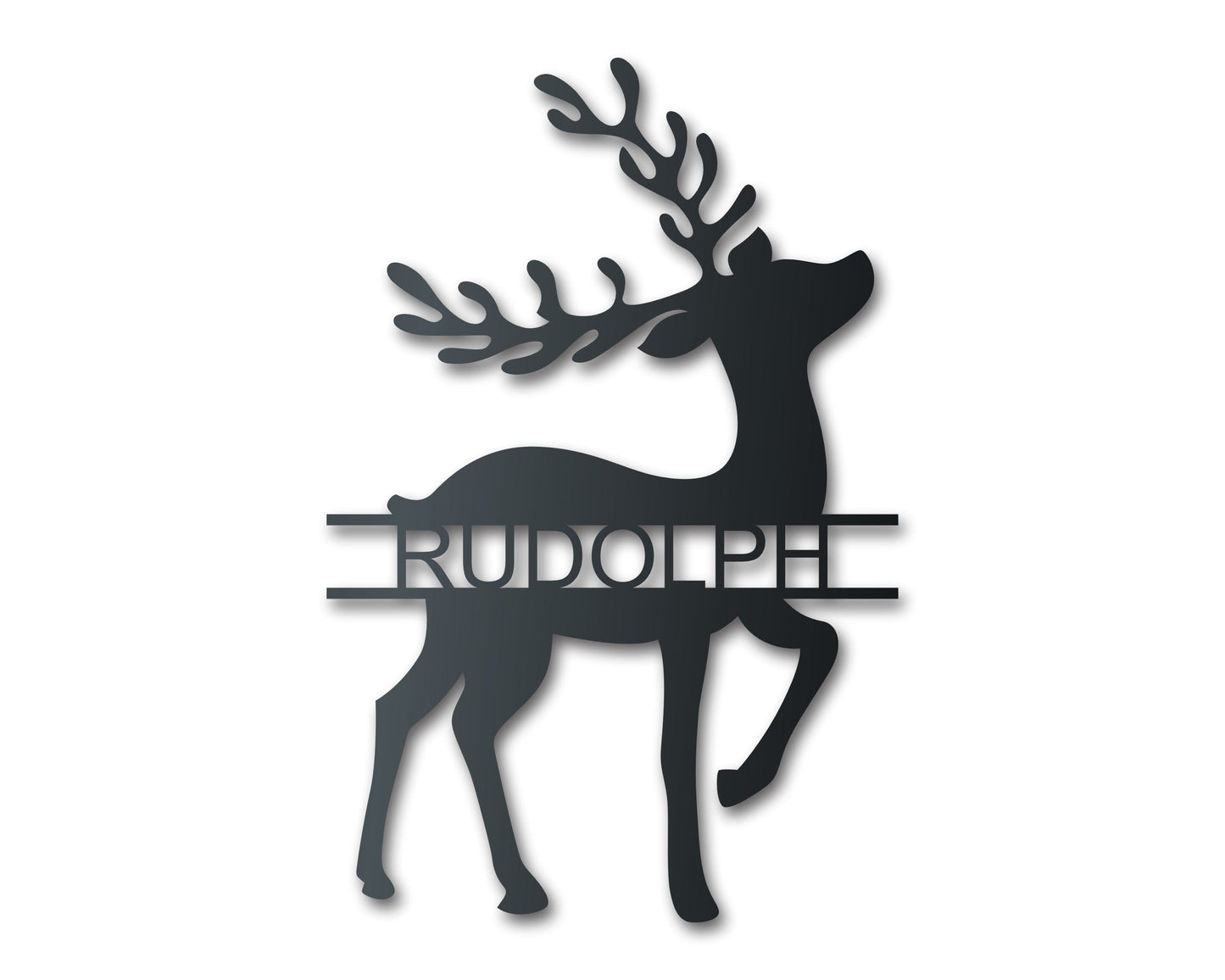 Custom Metal Split Reindeer Wall Art | Winter Holiday | Indoor Outdoor | Up to 36" | Over 20 Color Options