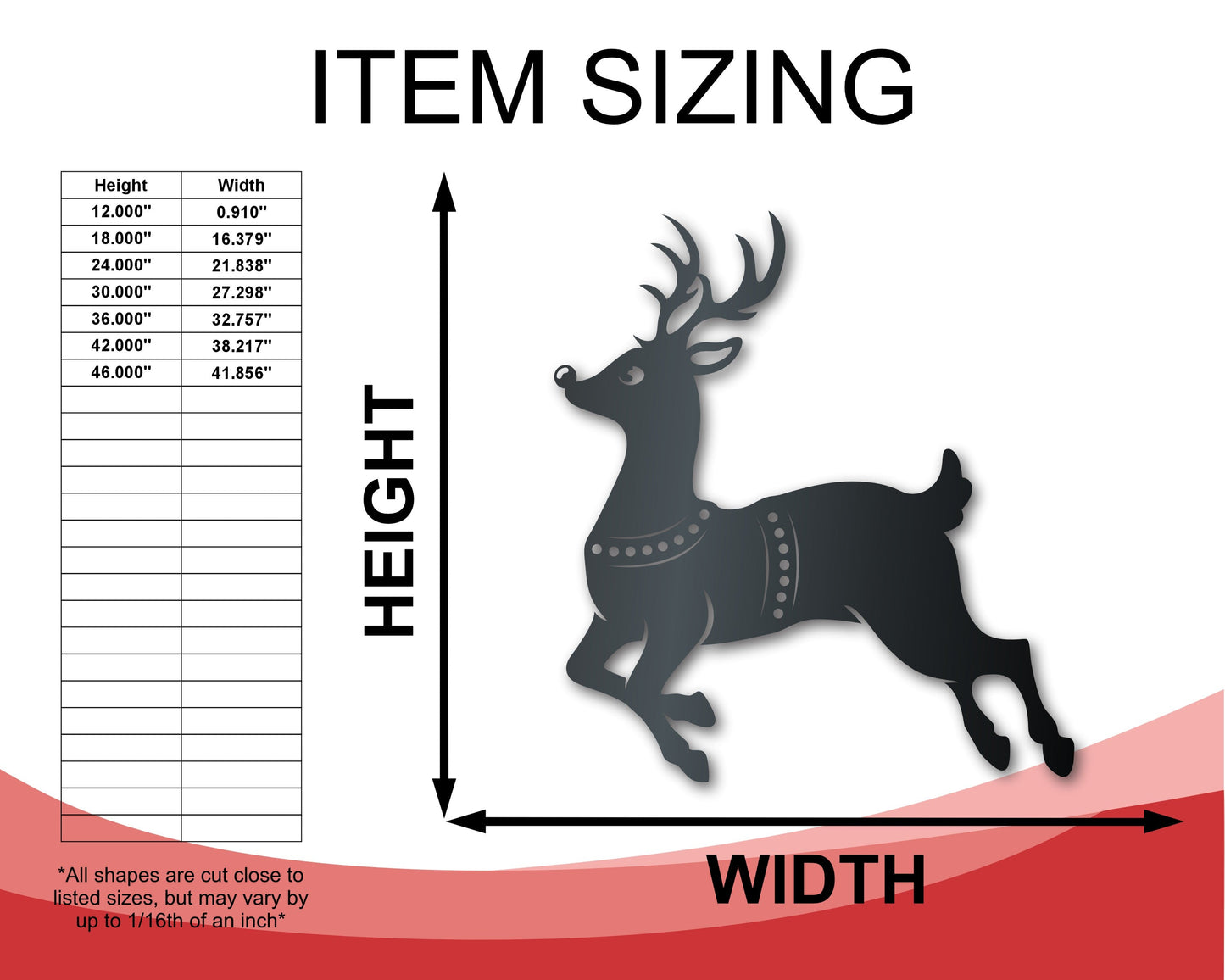 Custom Metal Santa and Reindeer Wall Art | Three Piece Set | Christmas | Indoor Outdoor | Up to 36" | Over 20 Color Options