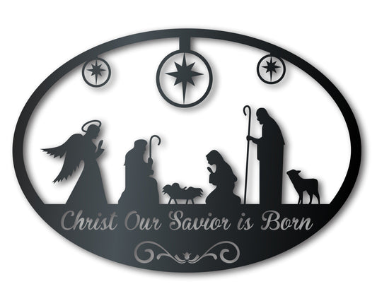 Custom Metal Nativity Scene Wall Art | Christmas | Indoor Outdoor | Up to 36" | Over 20 Color Options