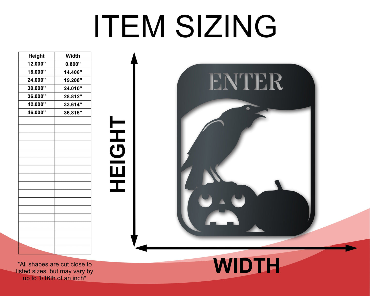 Custom Metal Halloween Signs | Set of 3 | Indoor Outdoor | Up to 46" | Over 20 Color Options