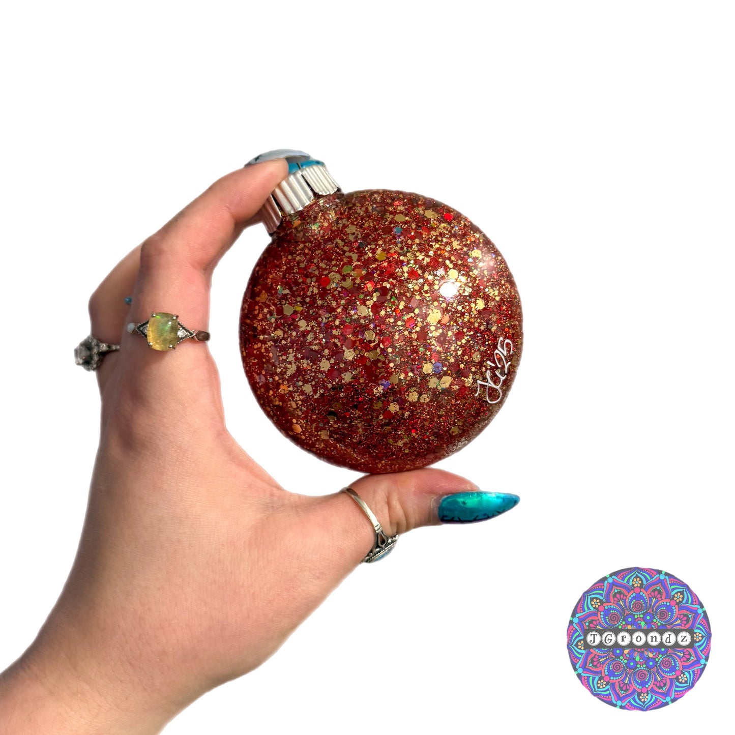 3” Paw Print Mandala Glitter Ornament