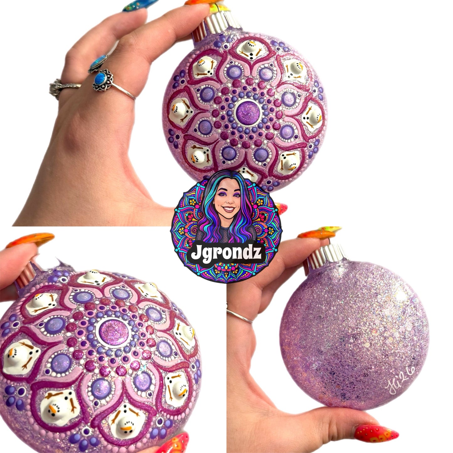 3” Melting Snowman Mandala Ornament