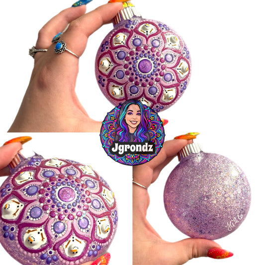 3” Melting Snowman Mandala Ornament