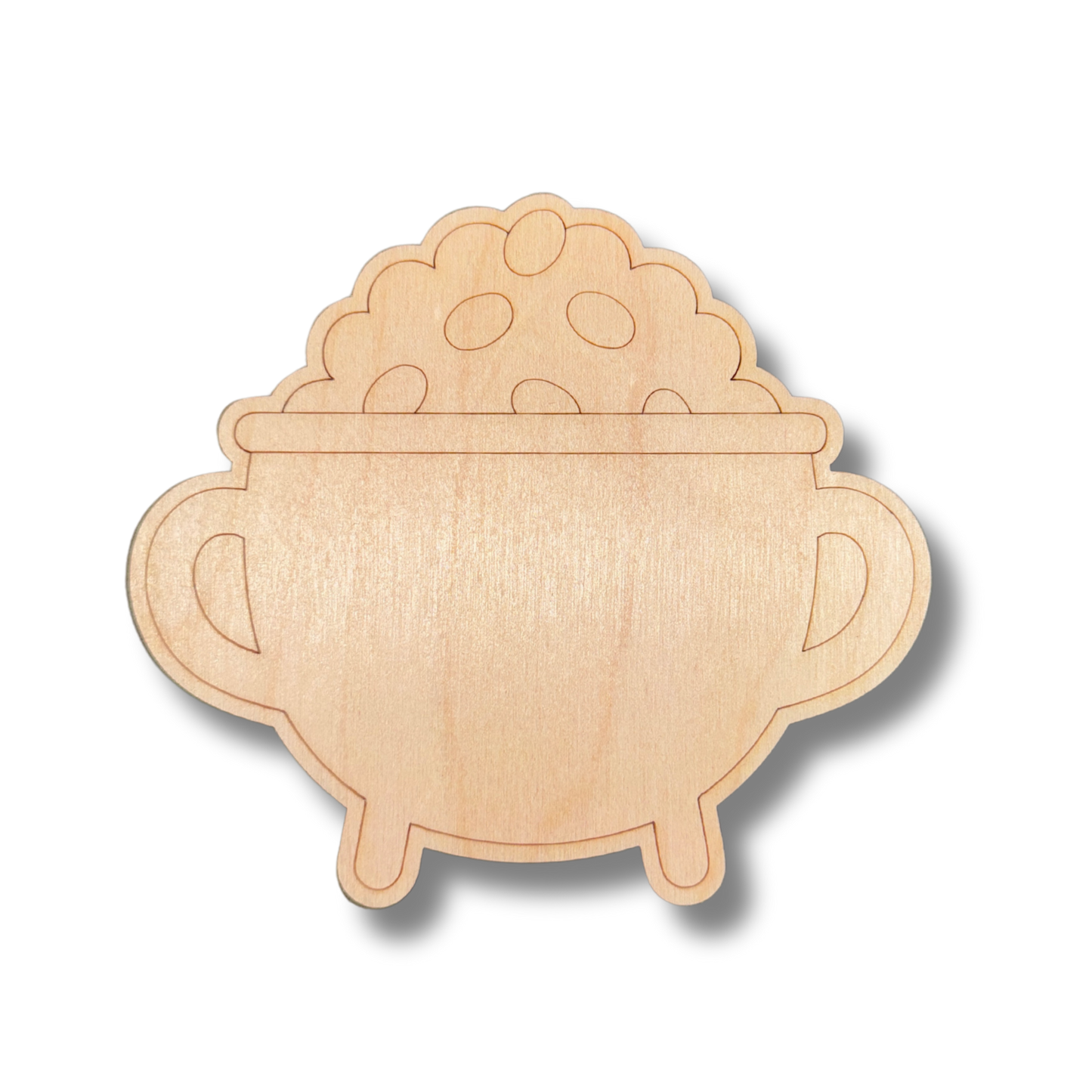 Unfinished Wood Etched Pot of Gold Shape | Paint By Line Crafts | up to 30" DIY