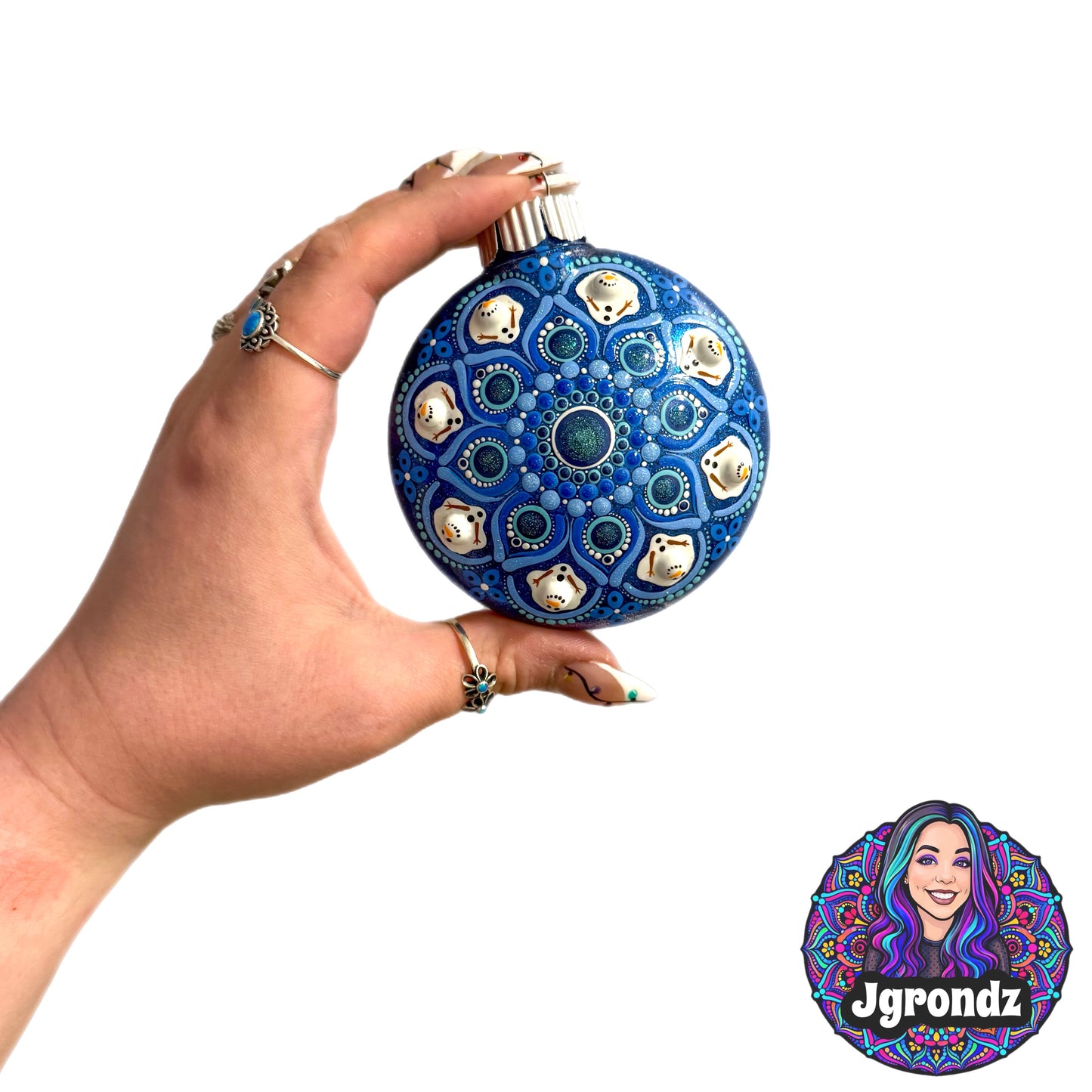 3” Melting Snowman Mandala Ornament