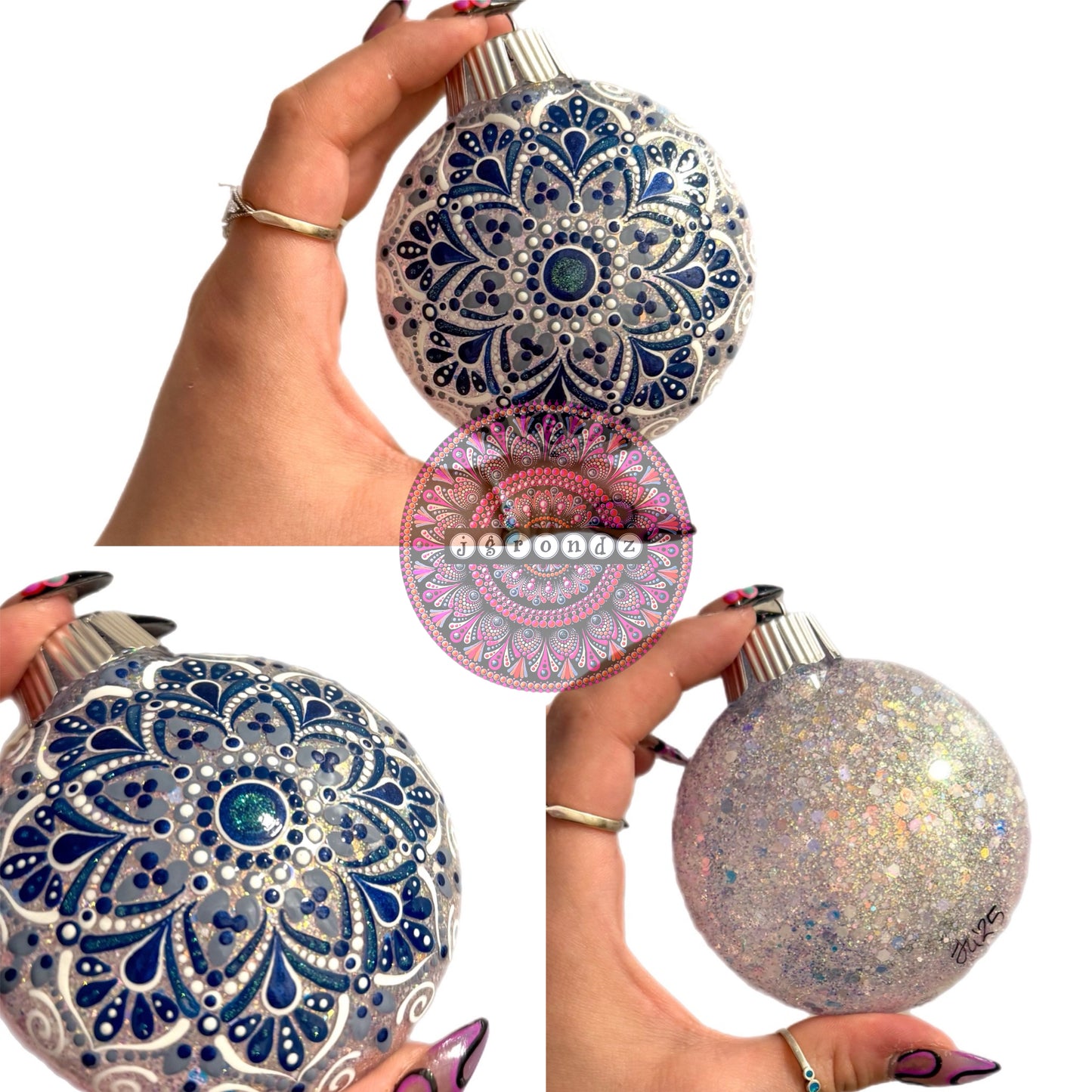 3” Mandala Glitter Ornament