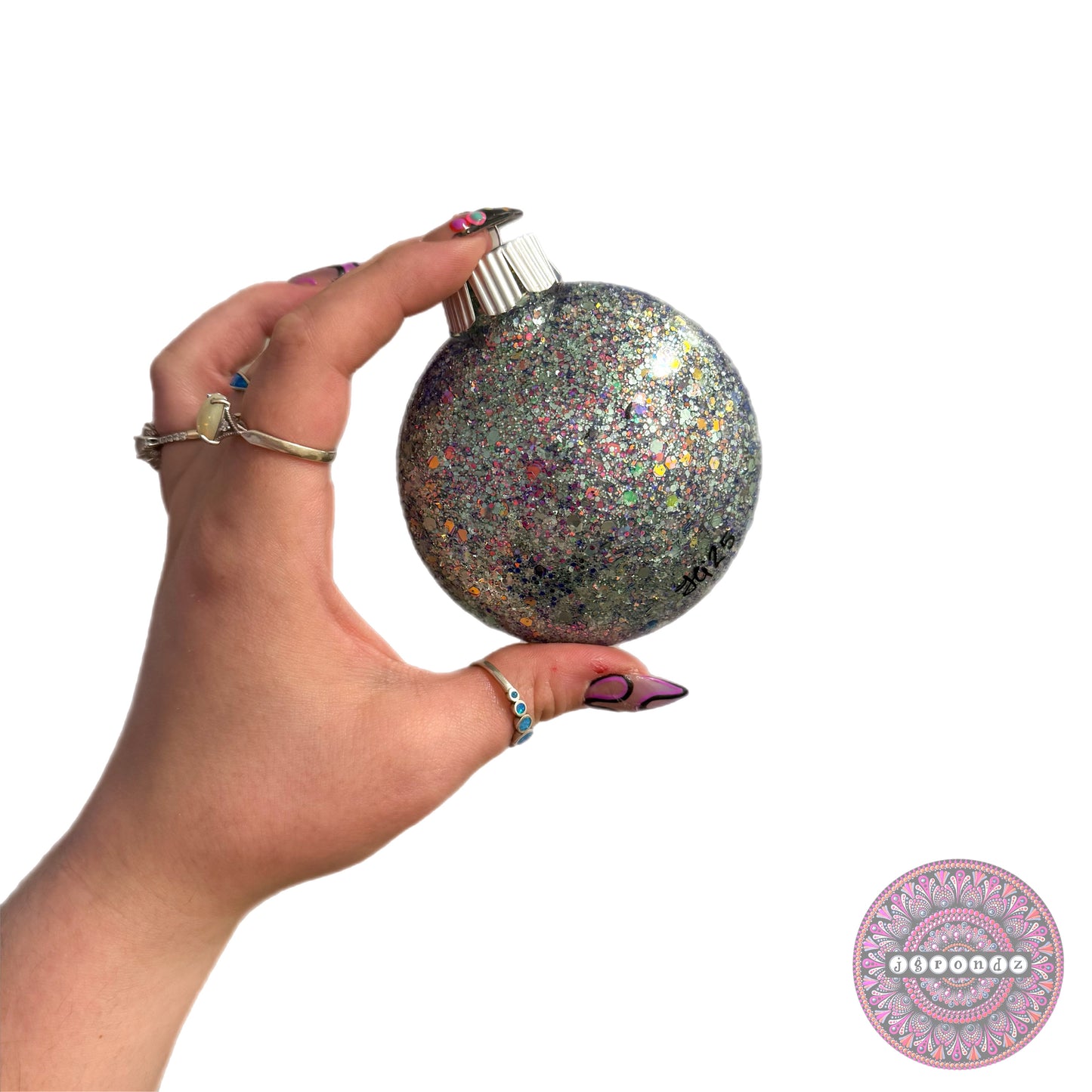 3” Beachy Mandala Glitter Ornament