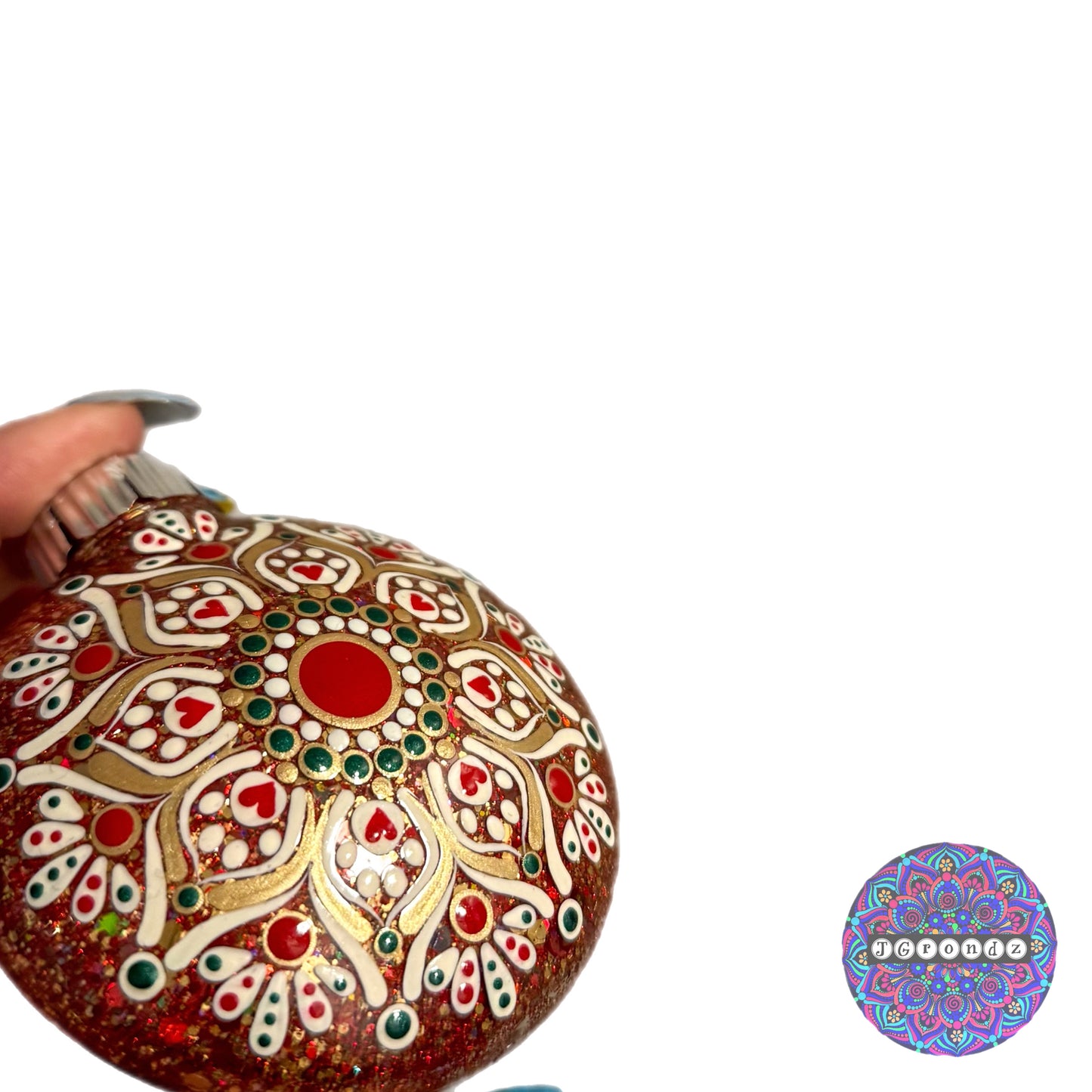 3” Paw Print Mandala Glitter Ornament