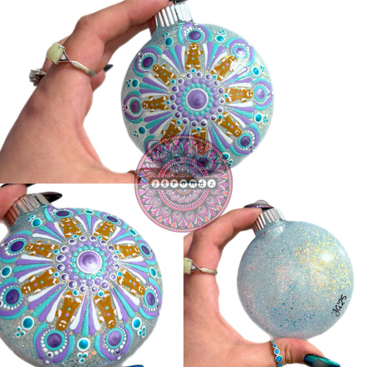 3” Gingerbread Mandala Glitter Ornament