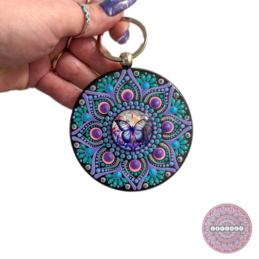 Butterfly Mandala Purse Pendant 3”