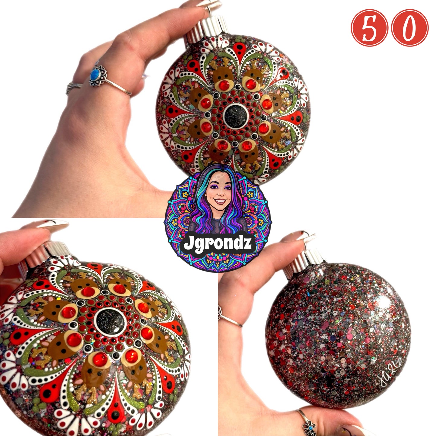 3” Deer Mandala Ornament