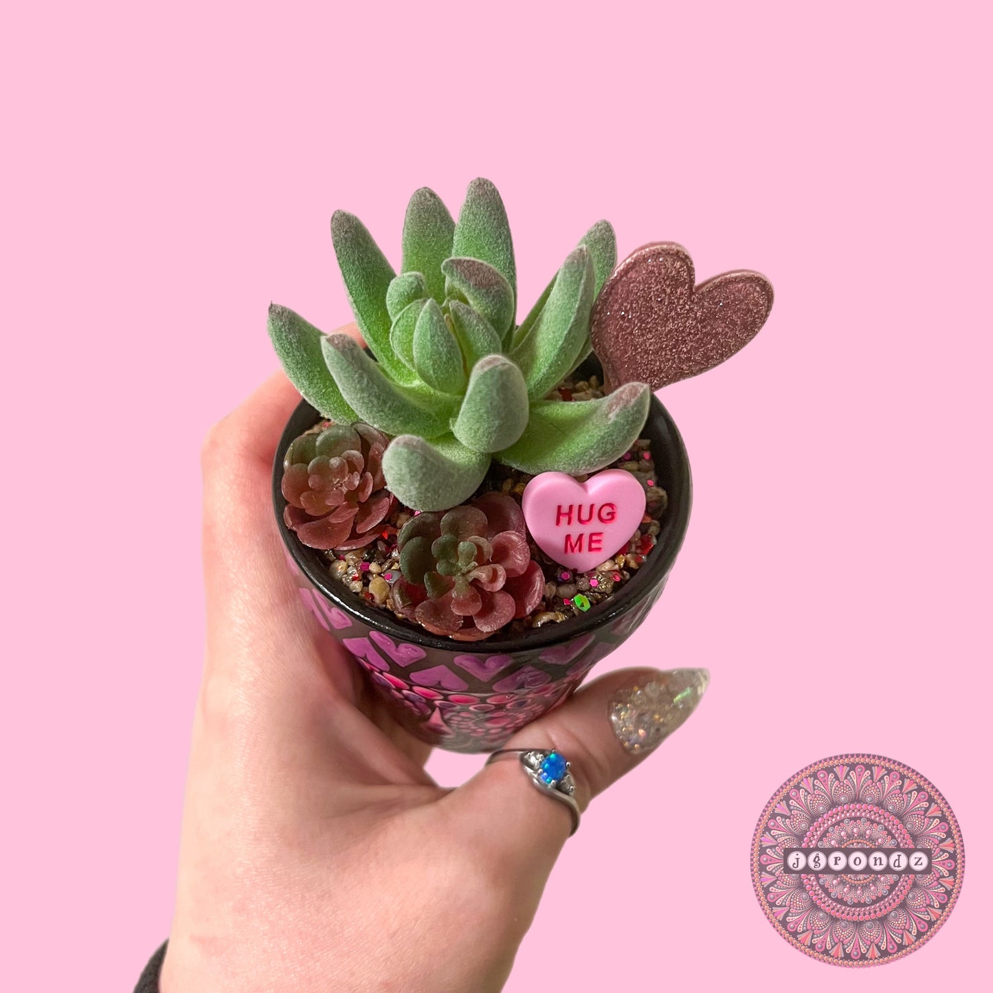 Cutie Pot - Valentines Day Painted Succulent Pot