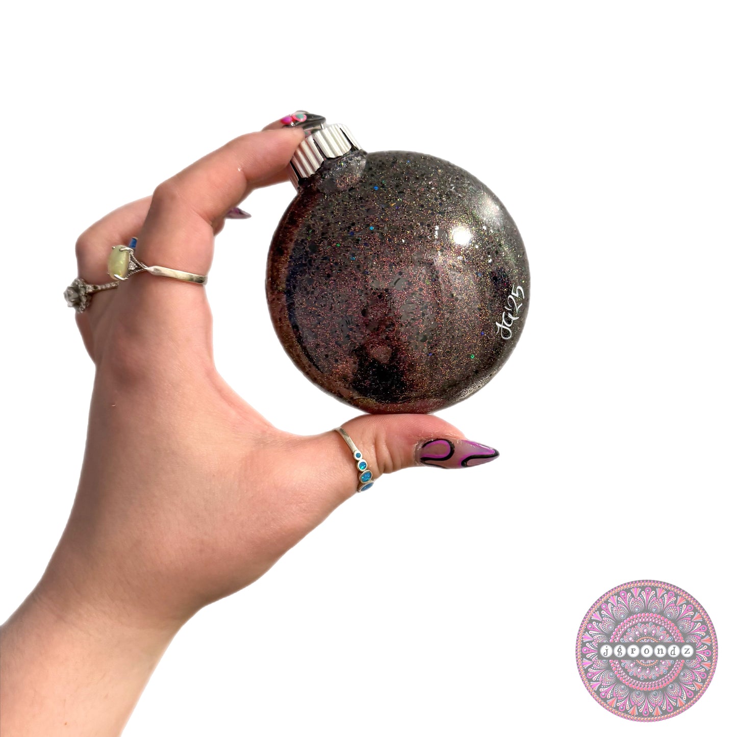 3” Halloween Mandala Glitter Ornament