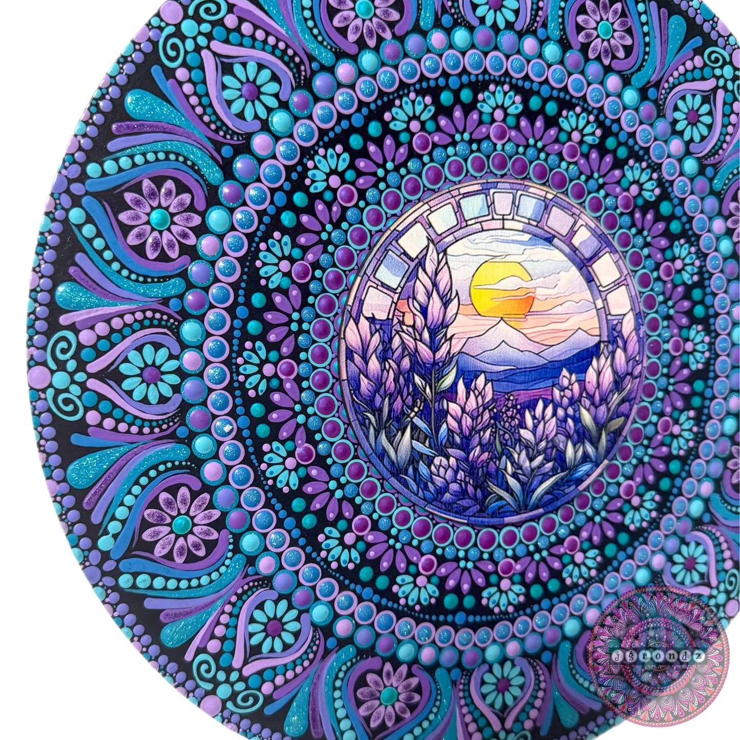 10” Lavender & Blue Mandala Painting