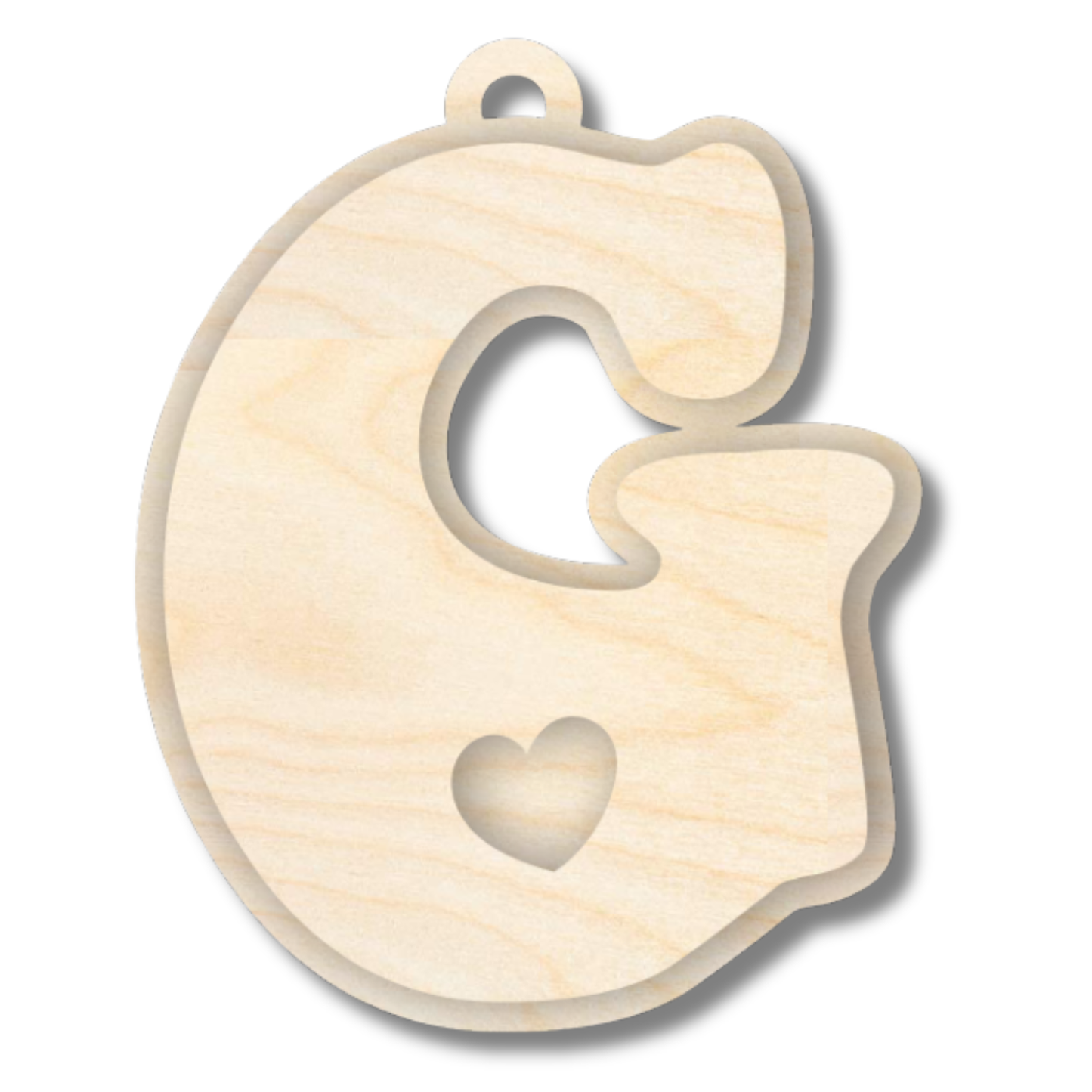 Unfinished Wood Layered Letter Valentines Tags | A-Z | 2 Piece | 6" Tall | 1/8" Wood | Wood Craft DIY