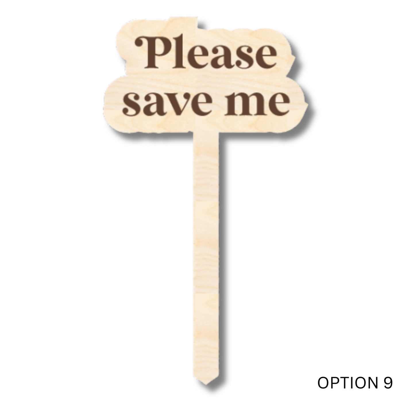 Unfinished Wood Funny Plant Stakes | 24 Options | 5" Tall | 1/8" Wood | Wood Craft Cutout