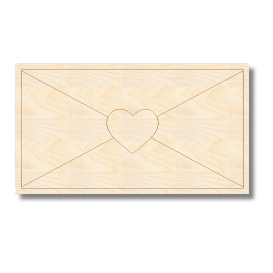 Unfinished Wood Etched Love Letter Shape | Paint By Line Crafts | up to 30" DIY