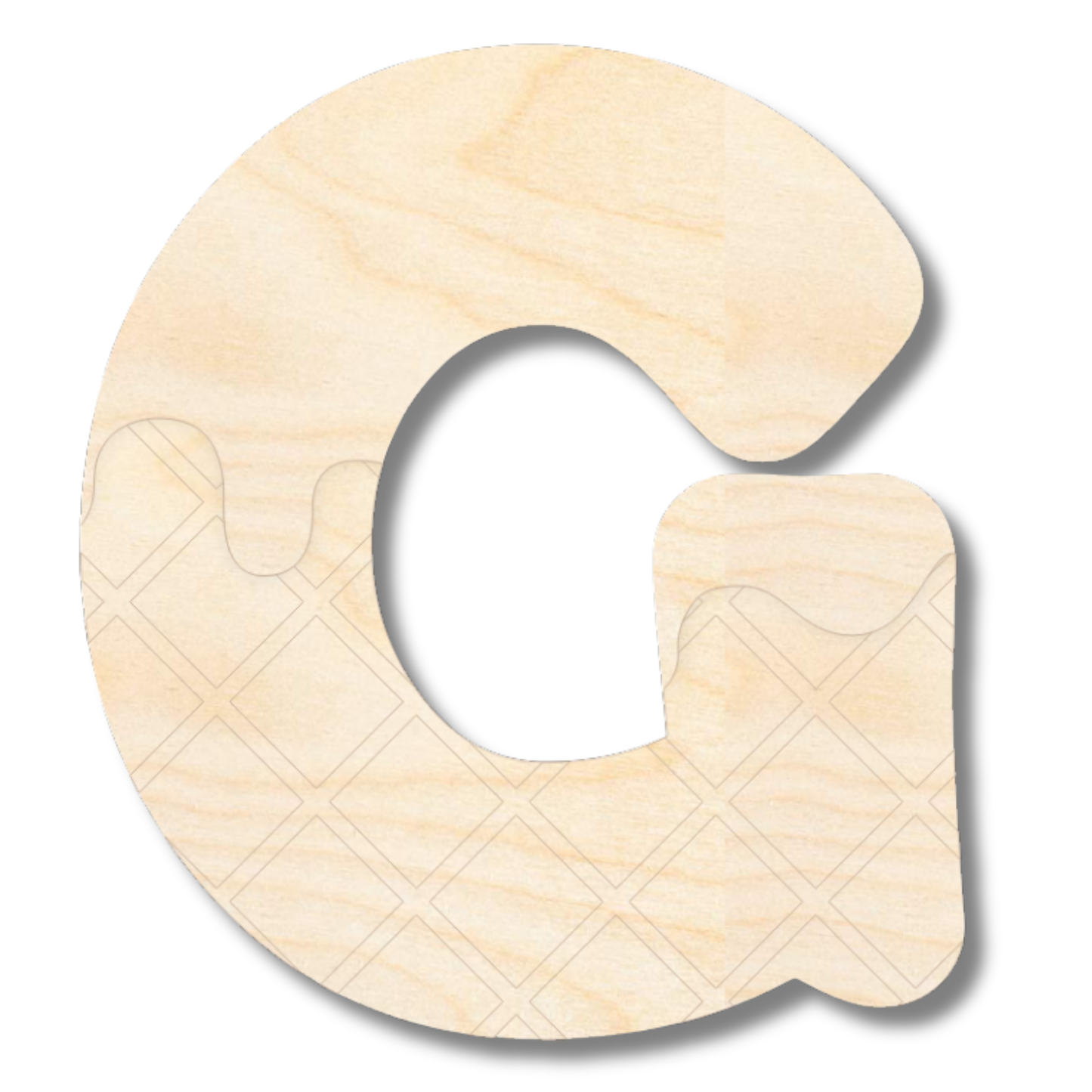 Unfinished Wood Layered Etched Themed Letters | Ice Cream | A-Z | 2 Piece | up to 24"