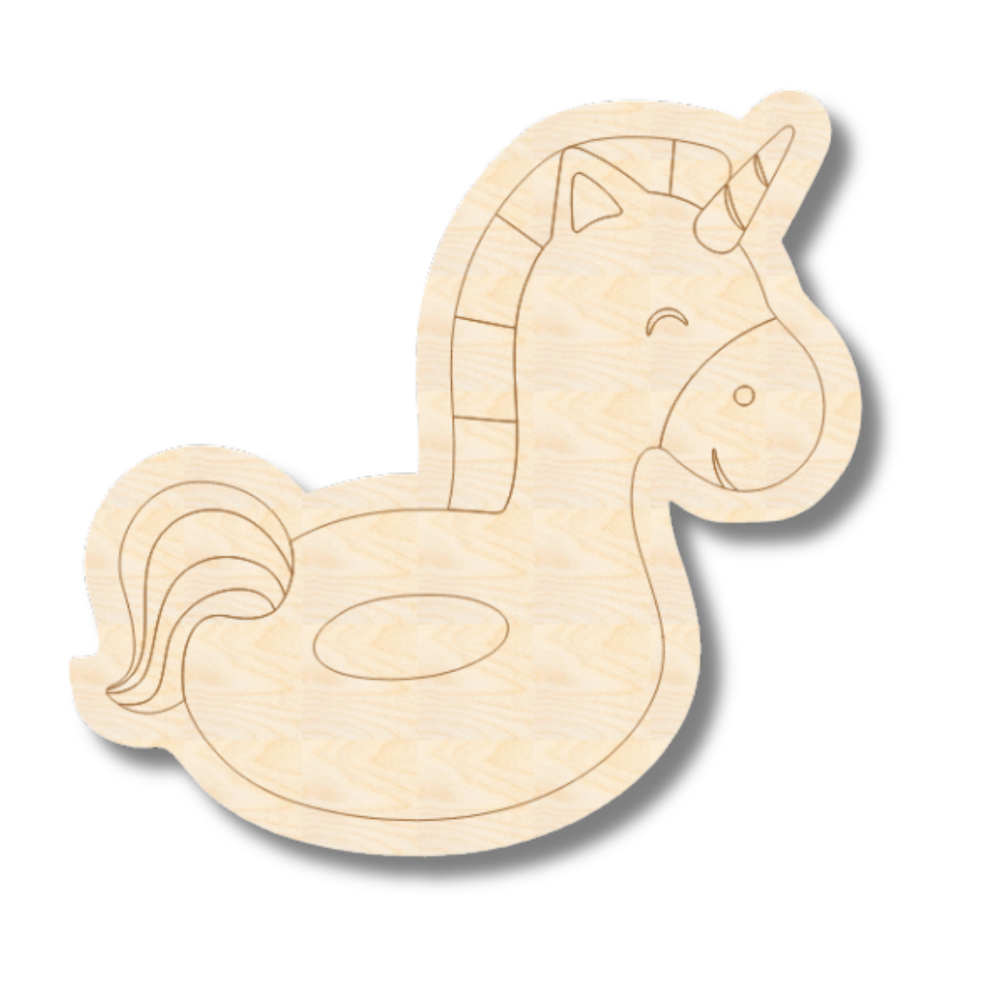 Unfinished Wood Etched Unicorn Float Shape | Paint By Line Crafts | up to 30" DIY