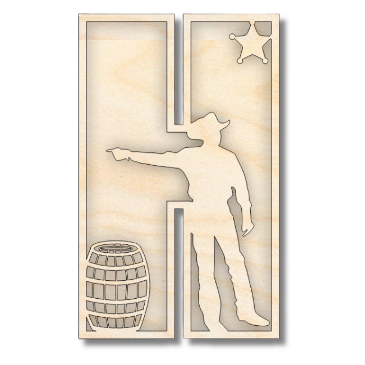 Unfinished Wood Layered Themed Letters | Rodeo | A-Z | 2 Piece | up to 24"