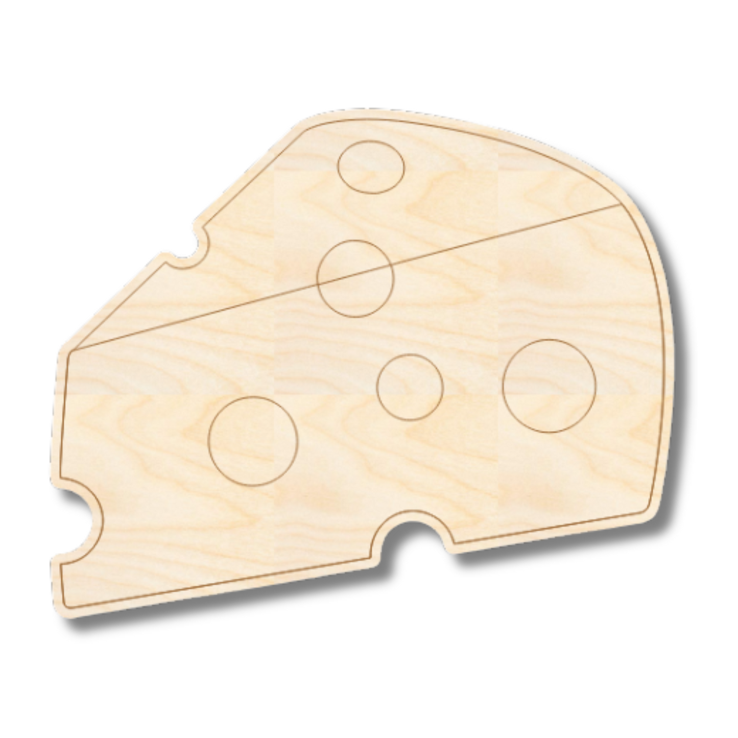 Unfinished Wood Etched Cheese Shape | Paint By Line Crafts | up to 30" DIY