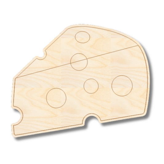 Unfinished Wood Etched Cheese Shape | Paint By Line Crafts | up to 30" DIY