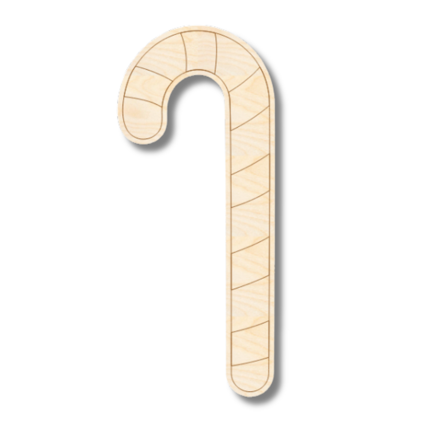 Unfinished Wood Etched Candy Cane Shape | Paint By Line Crafts | up to 30" DIY