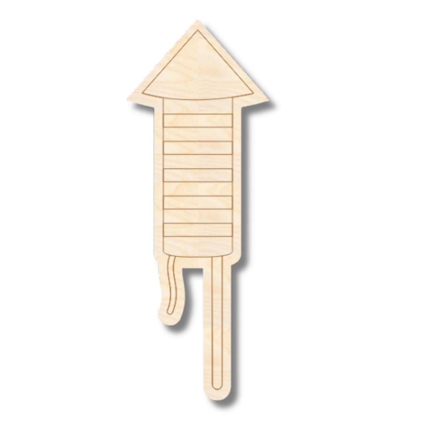 Unfinished Wood Etched Rocket Shape | Paint By Line Crafts | up to 30" DIY