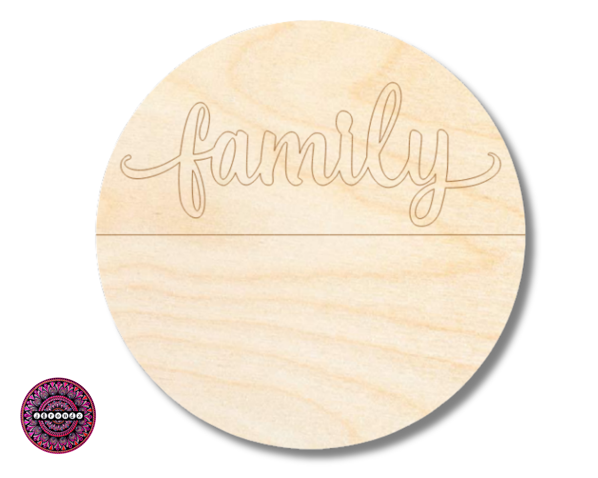 Unfinished Wood Etched Family Sign | JGrondz | Paint By Line Crafts | up to 30" DIY