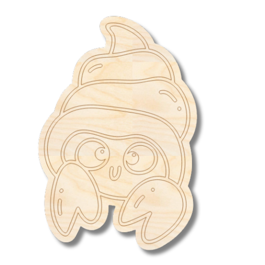 Unfinished Wood Etched Hermit Crab Shape | Paint By Line Crafts | up to 30" DIY
