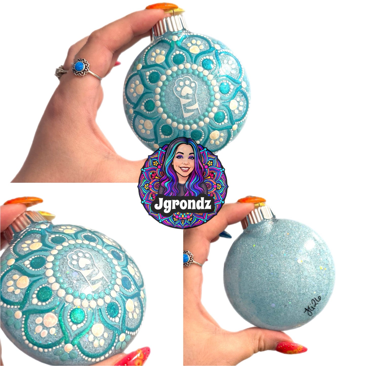 3” Cat Paw Mandala Ornament