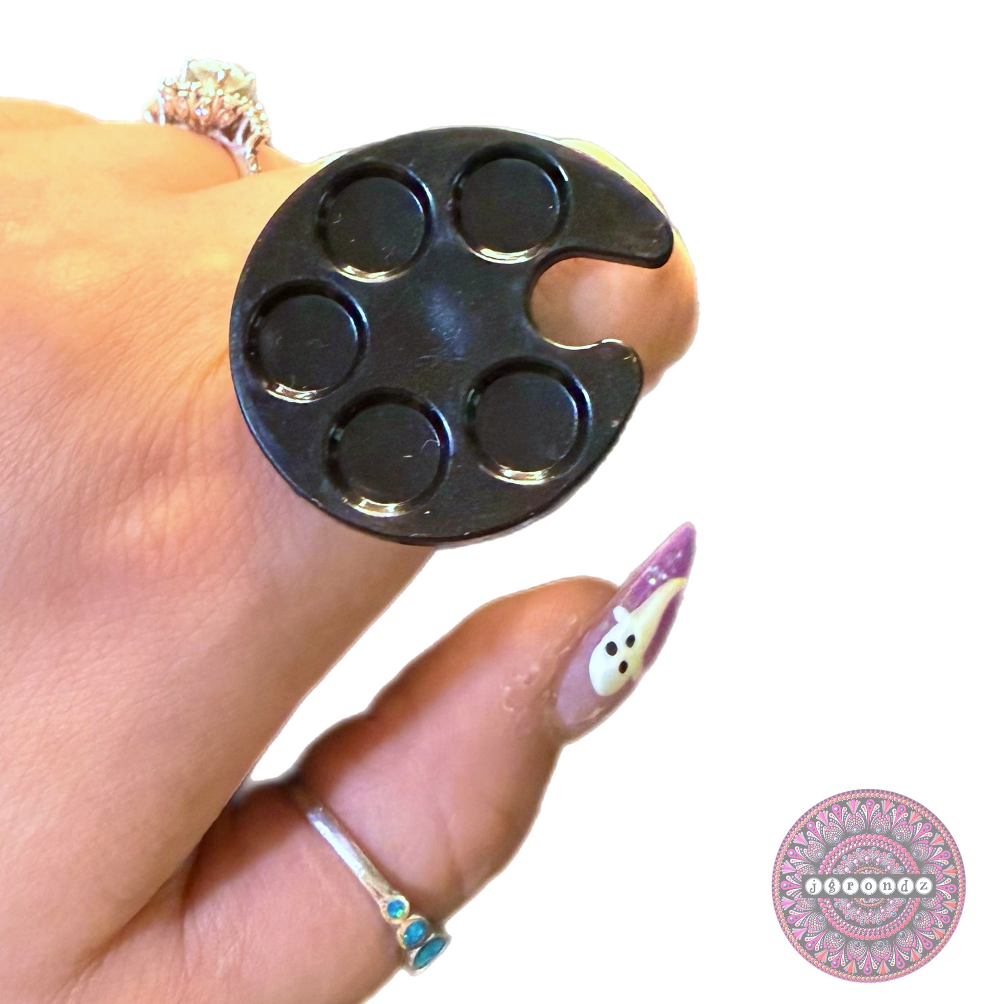 Paintbrush Ringer Ring Paint Palette (for micro-dotting) – Jgrondz Dot Art